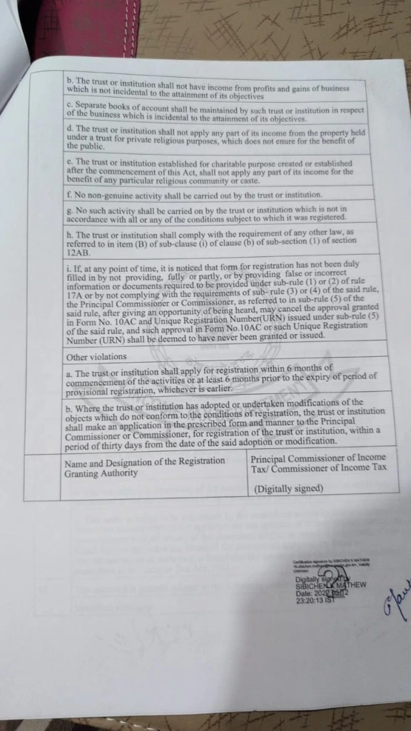 Form 10AC Section 12A Page 2