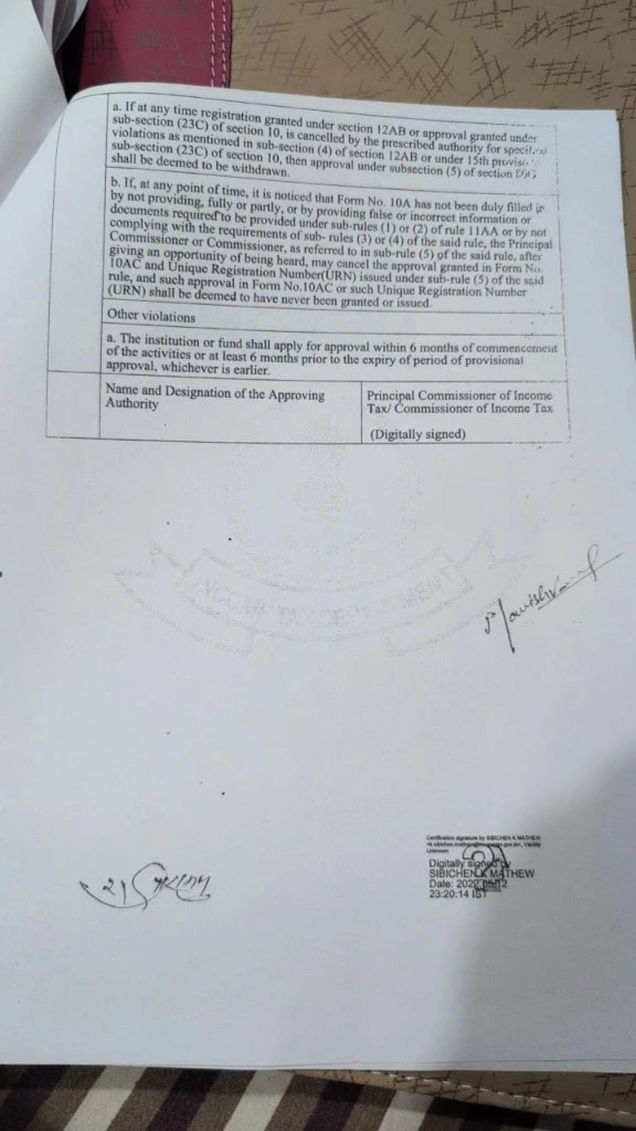 Form 10AC Section 80G Page 2