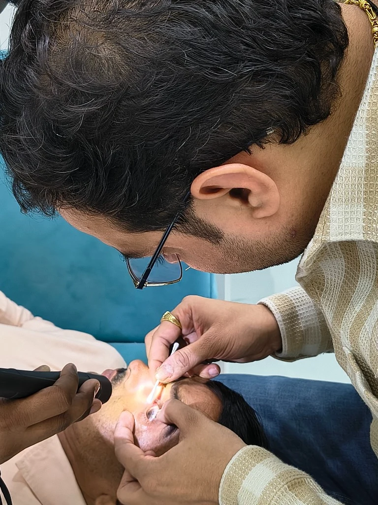 Doctor clinical eye procedure